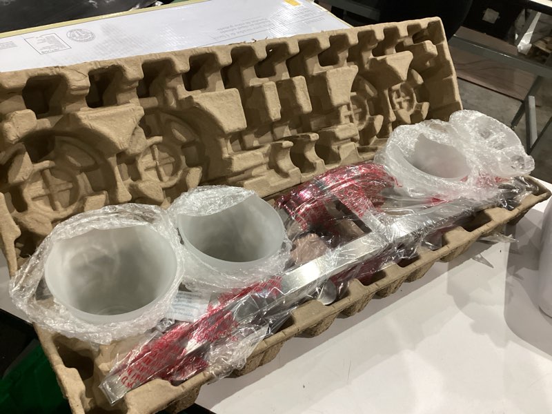 Condition photo showing Good Condition for allen + roth lyndsay 4-light nickel transitional vanity light