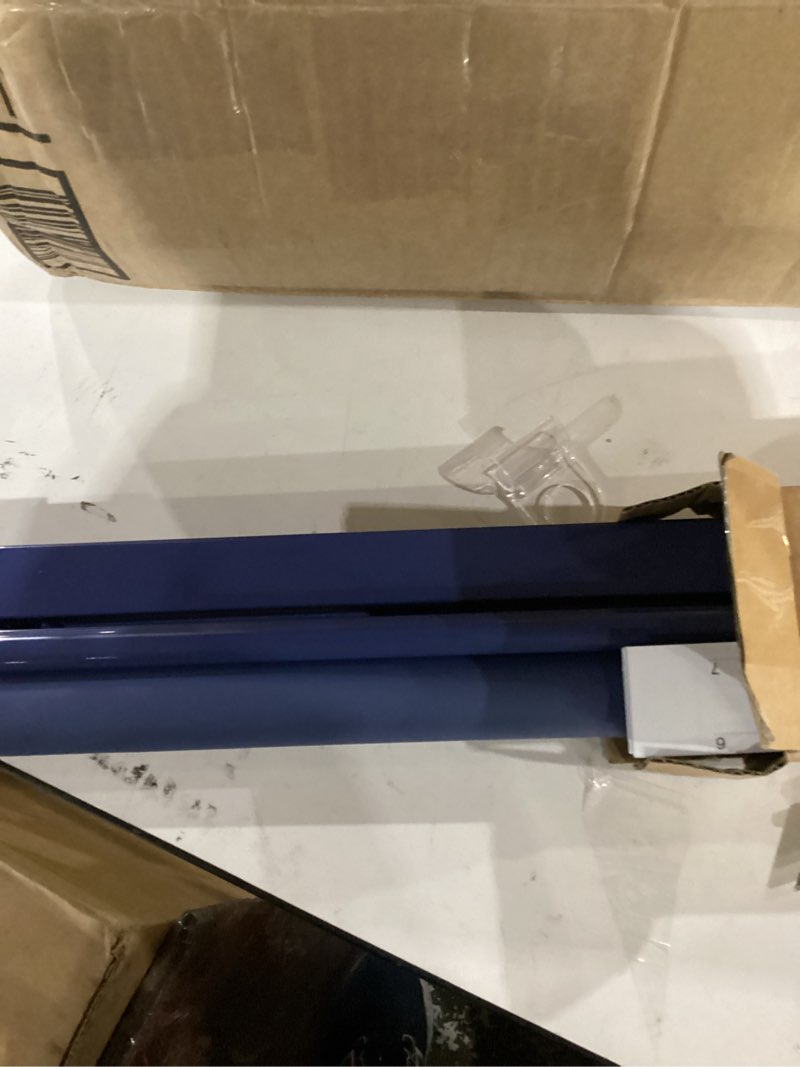 Condition photo showing New/Like New for lazblinds no drill blackout roller shades for indoor windows, cordless window blinds, thermal insulated fabric uv protection for home and office, 28" w x 48" h, navy blue