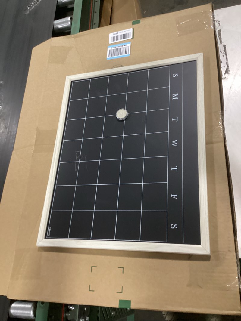 Condition photo showing Good Condition for u brands white wash frame chalkboard calendar white board set, office supplies, with magnet, chalk pencils 16” x 20”, 4 pieces