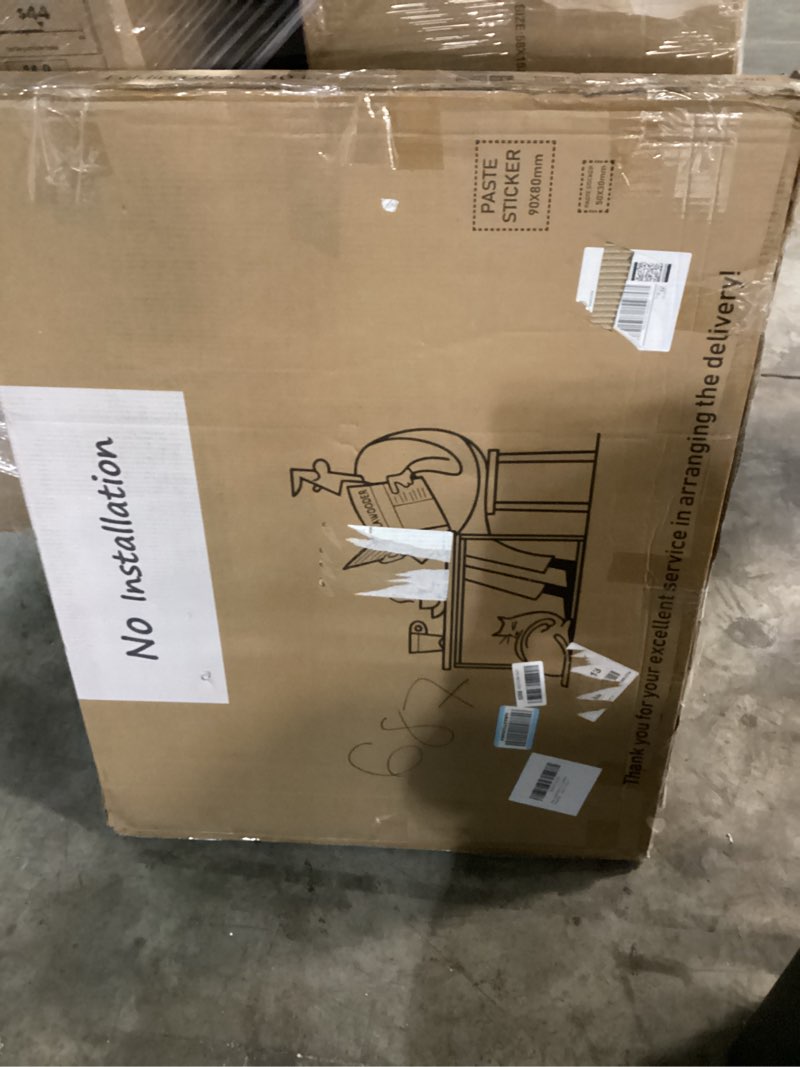 Condition photo showing New/Like New for folding desk - 39.4” wood top foldable desk for small spaces | no assembly required compact desk for home office, writing, and study brown 39.4"w x 19.7"d