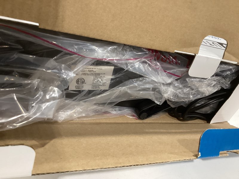 Condition photo showing As Is for utilitech 20-in 120-volt 3-speed high velocity indoor black box fan