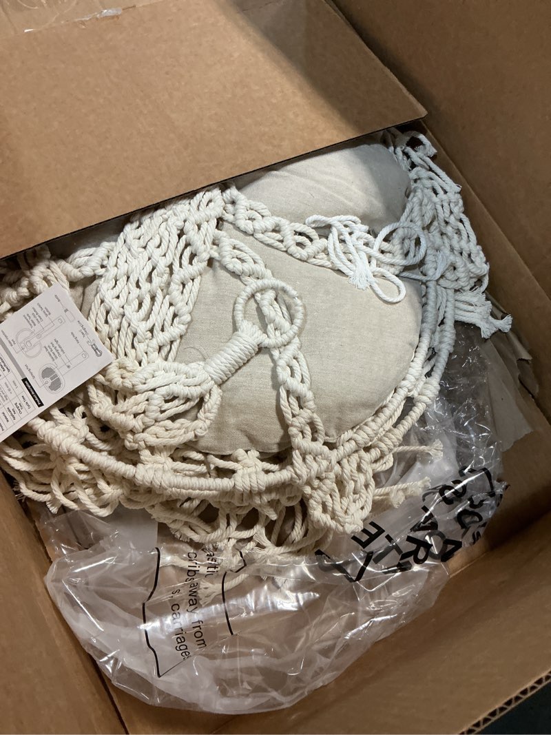 Condition photo showing Good Condition for double deck macrame cat hammock with cushion boho hanging bed swing cat tree door hanger for playing sleeping climbing and lounging