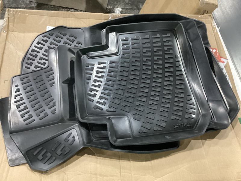Condition photo showing Good Condition for rizliner subaru forester 2014-2018 floor mats 3d custom fit rubber car mats laser measured floor liners all weather 1st & 2nd row heavy duty waterproof odorless non-slip tpe (front & rear, black) forester 2014 - 2018