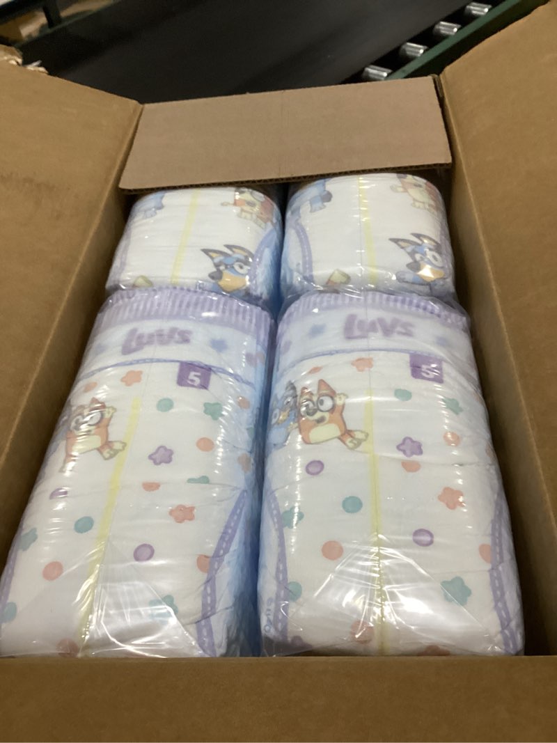 Condition photo showing Good Condition for luvs diapers - size 5, 172 count, bluey platinum protection baby diaper size 5 172