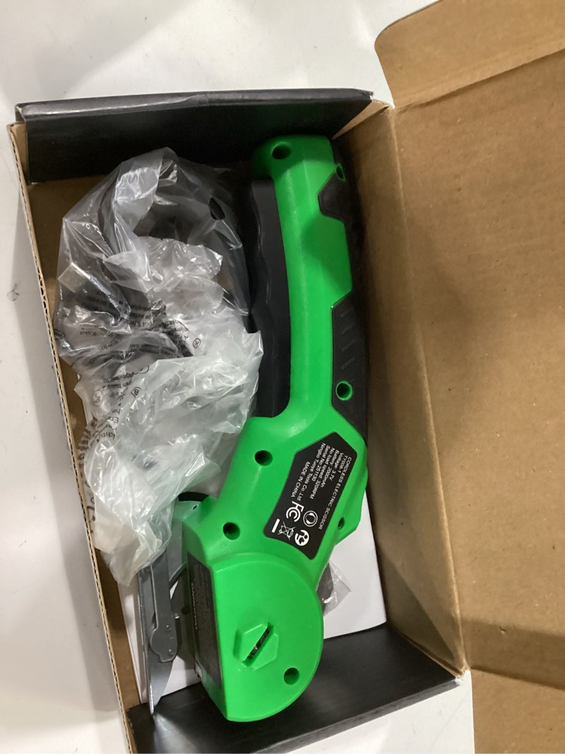 Condition photo showing item condition for Cardboard Cutter, Rechargeable Cordless Electric Scissors, 4V Upgrade Motor Electric Box Cutter with 2 Blades, Safety Lock & LED Light, Powerful Cutting for Cardboard Box, Plastic, Leather Green