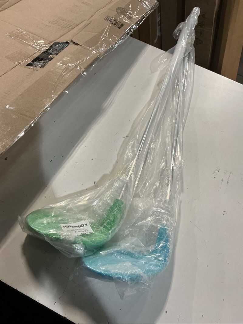 Condition photo showing New/Like New for kofull golf clubs with oversize plastic head, extra long steel shaft 37" for chipping golf yard game,2 right-handed clubs for backyard games adults, hit plastic/foam balls in grass, parks, sands steel shaft blue+green 37" 37"