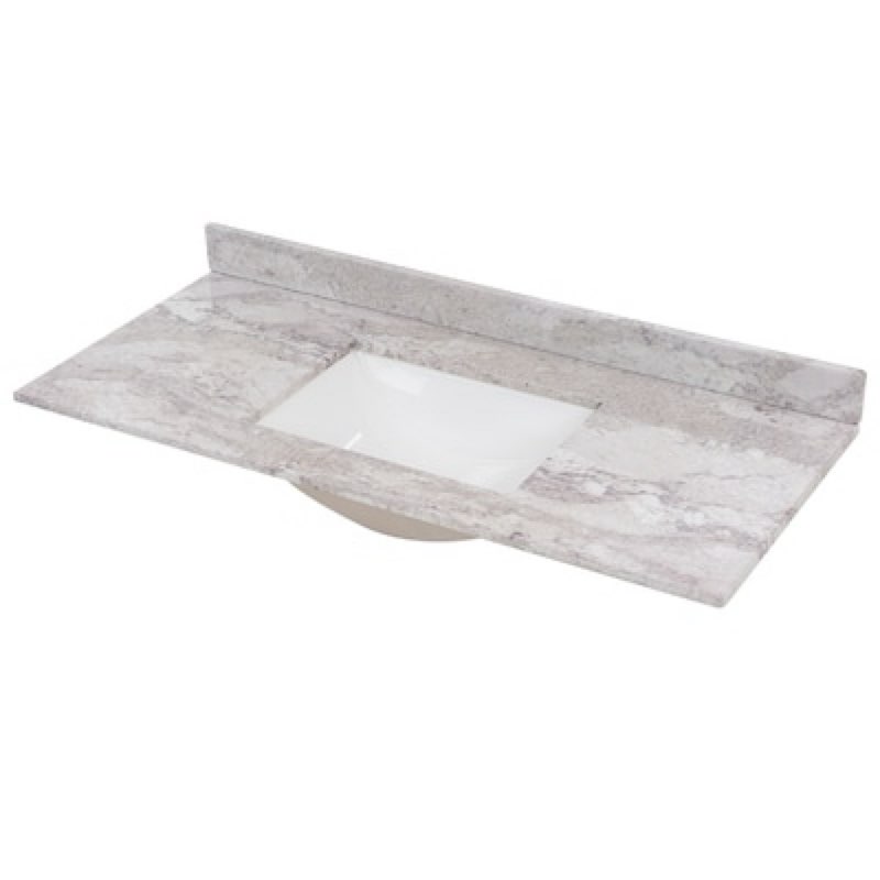 Style Selections Stone Effects 49-in x 22-in Solstice Cultured Marble Undermount Single Sink