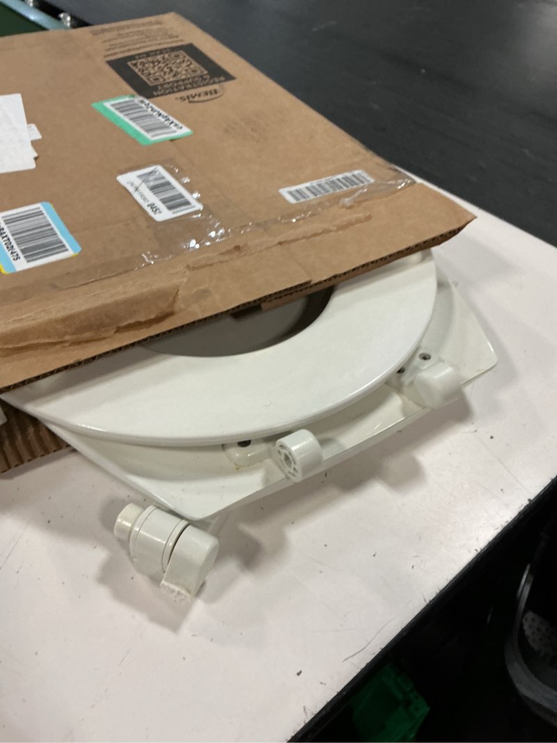 Condition photo showing As Is for mayfair cassel slow close toilet seat, easy clean, non slip premium wood seat, easy install, made in usa, round, white round 1 - toilet seat