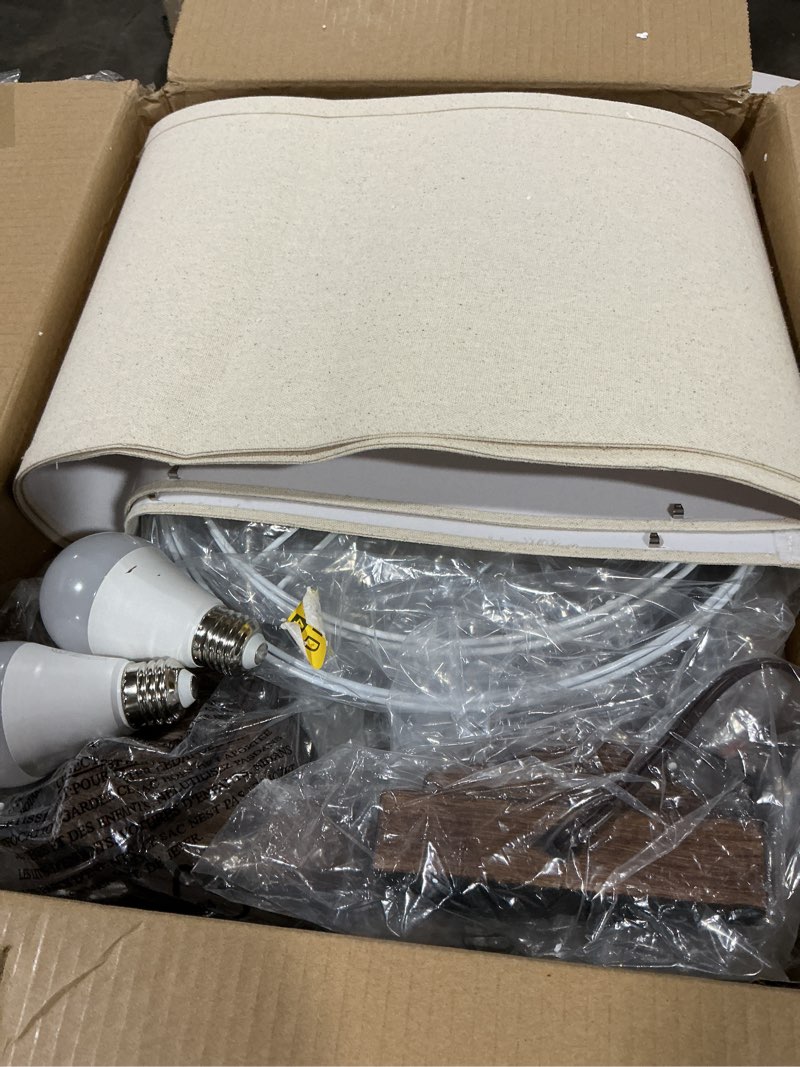 Condition photo showing Good Condition for 29" Tall Farmhouse Table Lamp for Living Room Set of 2,Vintage Retro Nightstand Lamps with USB C+A Ports & AC Outlet,3-Way Dimmable Touch Bedside Lamp for Bedroom Side Table,Brown