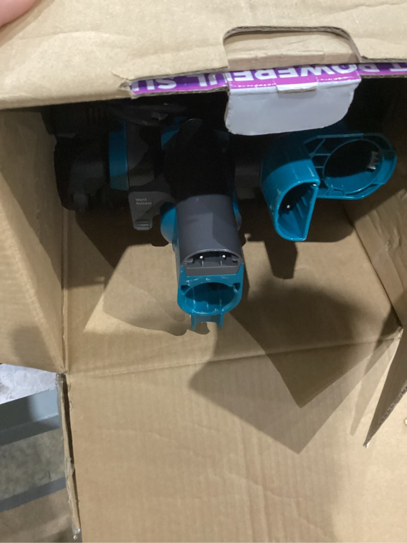 Condition photo showing As Is for shark powerdetect ultra-light corded stick vacuum with duoclean technology, self-cleaning brushroll for no hair wrap, anti-allergen complete seal, and odor neutralizer technology, hz4002 powerdetect w/ pet power brush