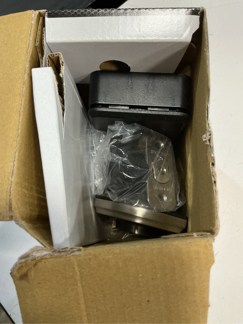 Condition photo showing As Is for defiant castle satin nickel compact touch electronic single cylinder deadbolt