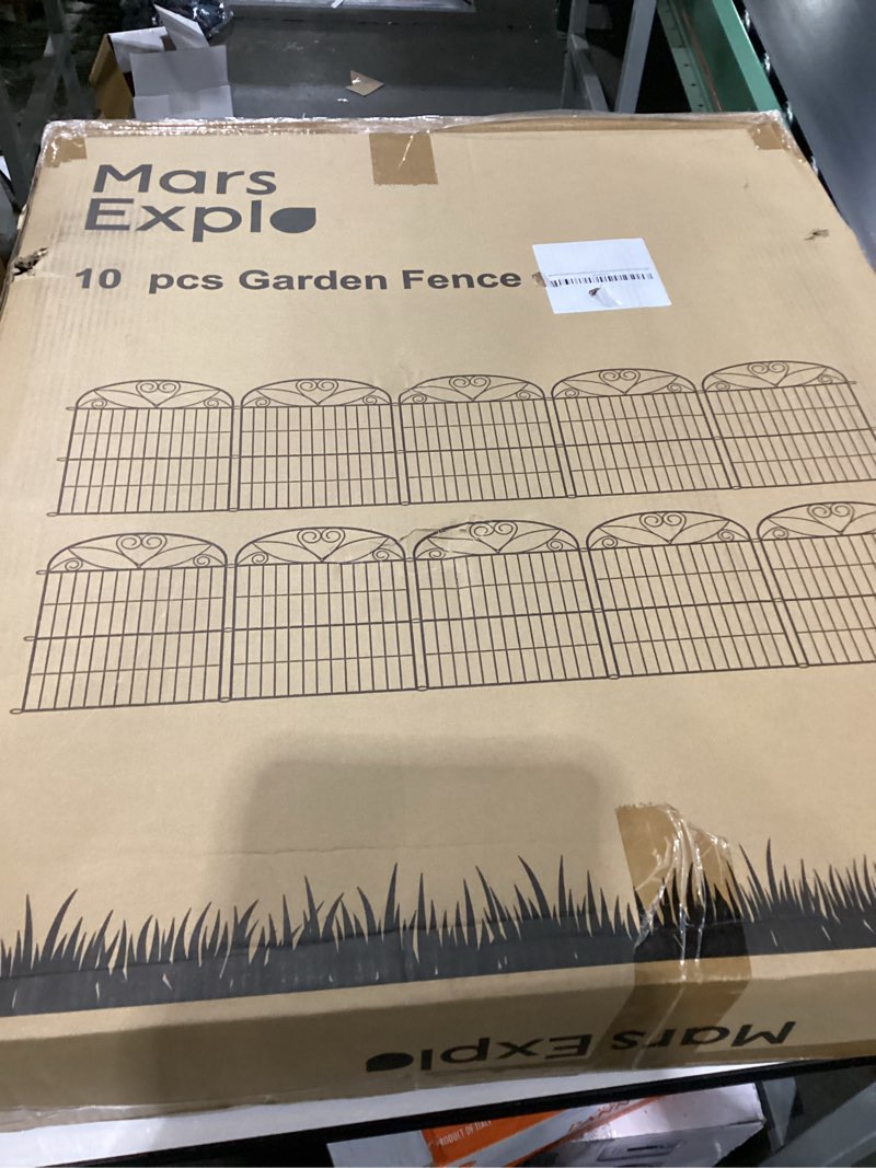 Condition photo showing New/Like New for 10 Panels No Dig Decorative Outdoor Garden Fence with Gate, 32 in(H) X 23.6 ft(L) Animal Barrier Fencing, Rustproof Portable Fence, Temporary Dog Fence Outdoor for Yard, Outside, Backyard 10 ps: 32 in(H) X 24 ft(L) with Gate Style Two