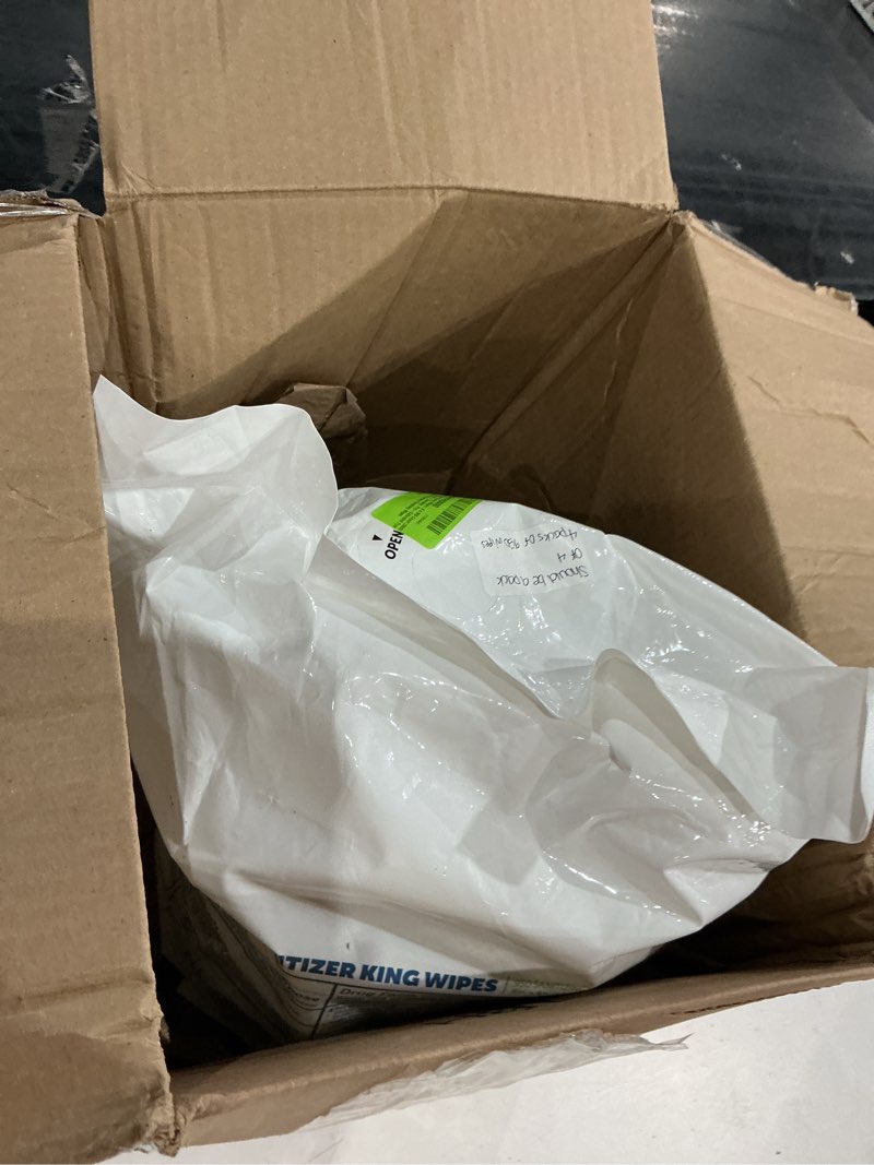 Condition photo showing As Is for tazza gym equip wipes, 4 x 950 count (3800 total wipes) - durable, pre-saturated gym equipment & surface cleaning wipes