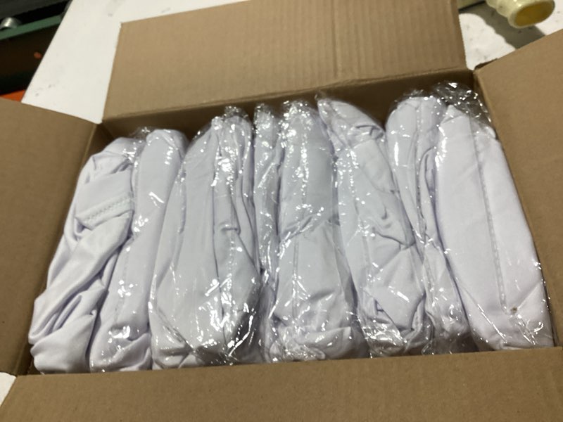 Condition photo showing Good Condition for manmengji white folding chair covers, spandex folding chair covers 10 pcs, banquet chair slipcovers for party, wedding, holidays, celebration white 10