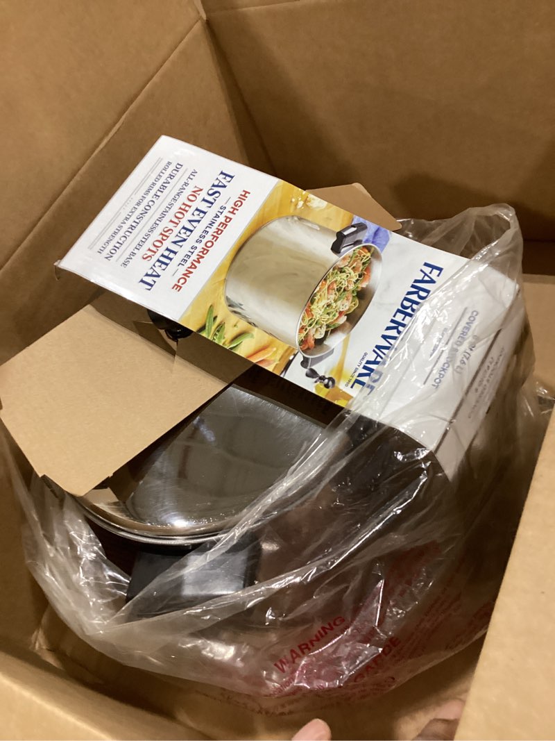 Condition photo showing Good Condition for Farberware Classic Stainless Steel 8-Quart Stockpot with Lid, Stainless Steel Pot with Lid, Silver Stockpot w/ Regular Lid (8 Quart) Stainless Steel 8 Quarts