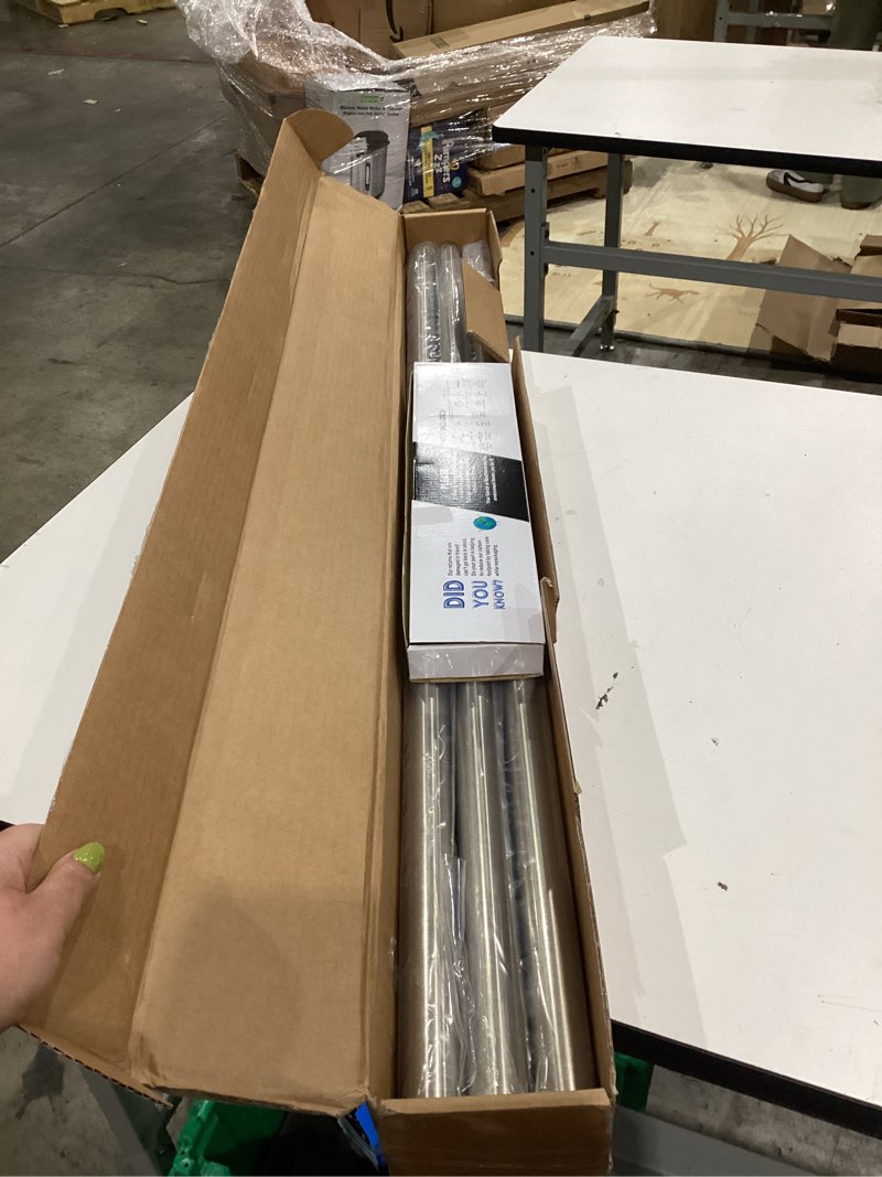 Condition photo showing Good Condition for luxury 17" custom side mount curtain rods – 1 1/4" large diameter – premium brackets & endcaps – signature collection, set of two – brushed nickel finish