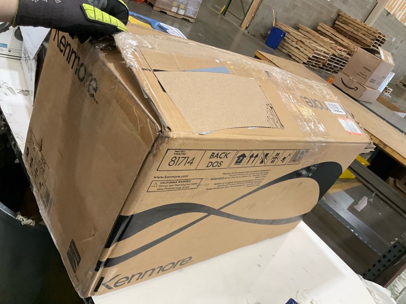 Condition photo showing As Is for kenmore elite 81714 pet friendly ultra plush lightweight bagged canister vacuum with pet powermate, hepa, extended telescoping wand, retractable cord, and 3 cleaning tools-champagne kenmore elite pet powermate + ultra plush capability