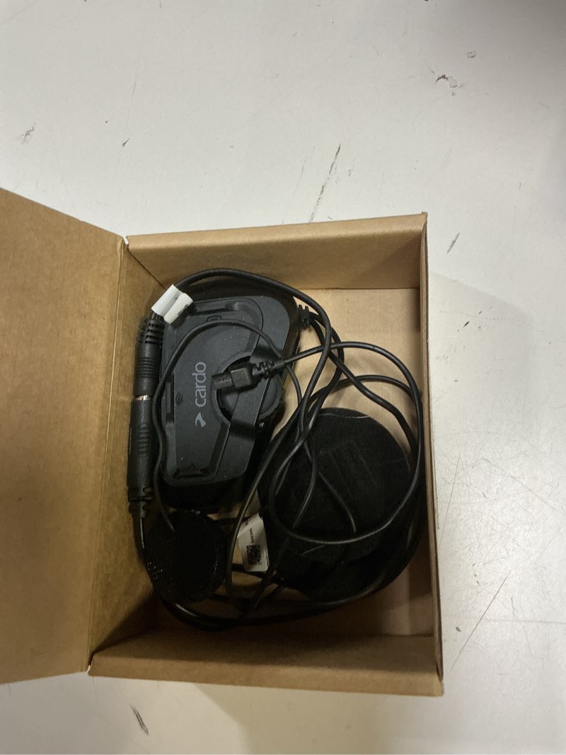 Condition photo showing As Is for cardo systems freecom 2x motorcycle 2-way helmet bluetooth communication system headset intercom, universal bluetooth connectivity, waterproof, 40mm speakers - single pack freecom 2x 1 pack