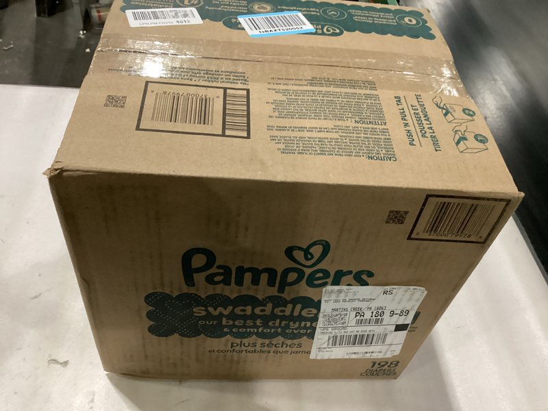 Condition photo showing New/Like New for Pampers Swaddlers Diapers, Size 1 (8-14 lbs), 198 Count, Absorbent, Keeps Baby Dry and Comfortable, 