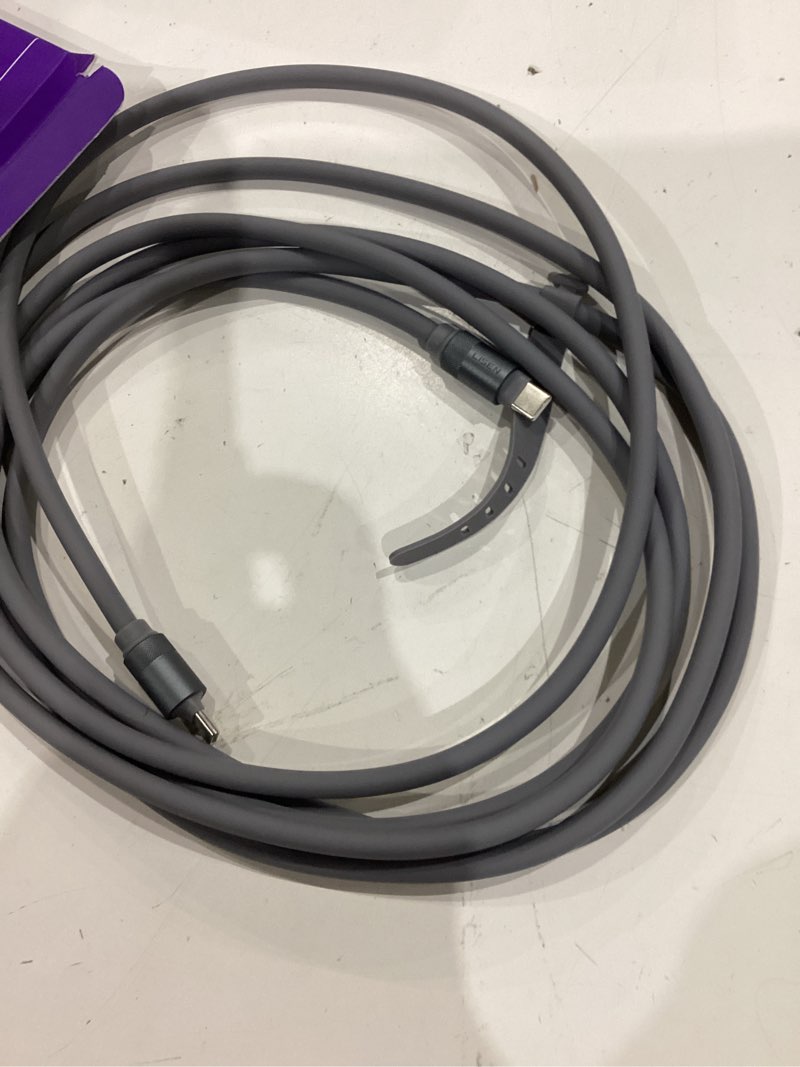 Condition photo showing Good Condition for lisen 10ft usb c cable fast charging, chubby 240w cable usb c to usb c fast charging soft silicone usbc to usbc parallel cable for iphone 17 pro max 16 15 air samsung s25 ultra macbook pro air ipad 10ft grey