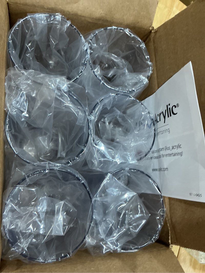 Condition photo showing New/Like New for us acrylic classic 16 ounce premium quality plastic water tumblers in clear | set of 6 drinking cups | reusable, bpa-free, made in the usa, top-rack dishwasher safe (b01d1ylqp4)