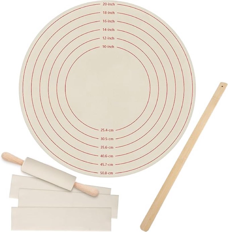 Jingmore 5 Pcs Christmas Traditional Norwegian Lefse Making Kit, 20 Inch Pastry Cloth and 3 Pcs 11 x (missing pieces)