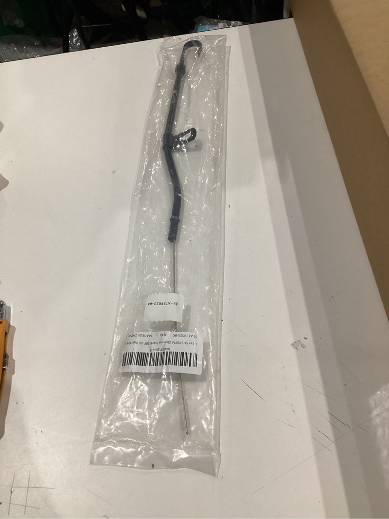 Condition photo showing Good Condition for 1 set shlpdfm chrome black sbf oil dipstick stainless steel flexible engine oil dipstick fits for 1965-1987 small block ford 260, 289, 302, 347, and 351w
