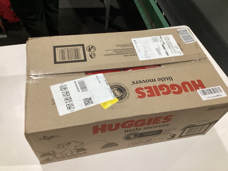 Condition photo showing New/Like New for Huggies Size 3 Diapers, Little Movers Baby Diapers, Size 3 (16-28 lbs), 168 Count (6 Packs of 28), Packaging May Vary