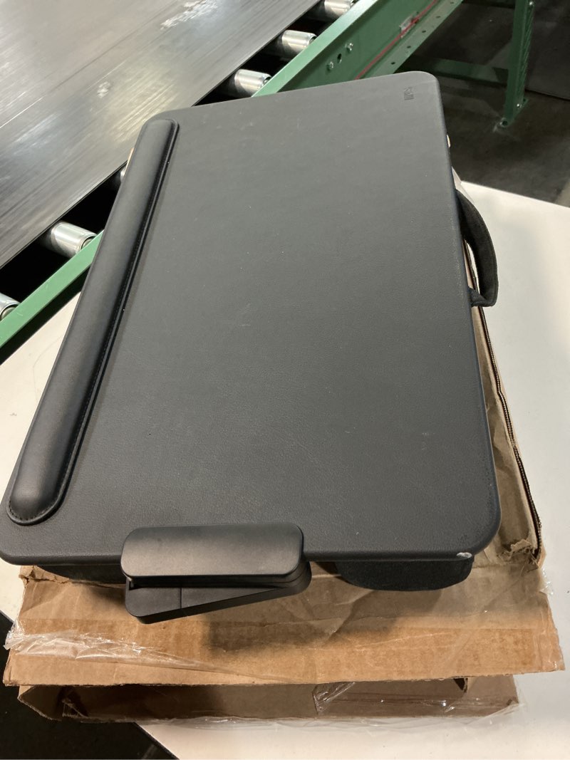 Condition photo showing Good Condition for SAIJI Laptop Lap Desk, Portable Laptop Desk for Bed - Fits Up to 17" Laptops & MacBook,Lightweight Lap Tray Table with Storage Drawer, Lap Desk with Cushion, Lap Stand for Bed & Couch Black