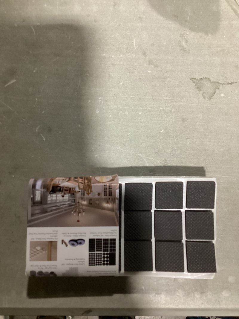 Condition photo showing Good Condition for (similar to)floor protector rubber pads, 48pcs non slip self adhesive floor protectors, self adhesive rubber furniture feet with square shape for furniture sofa table chairi