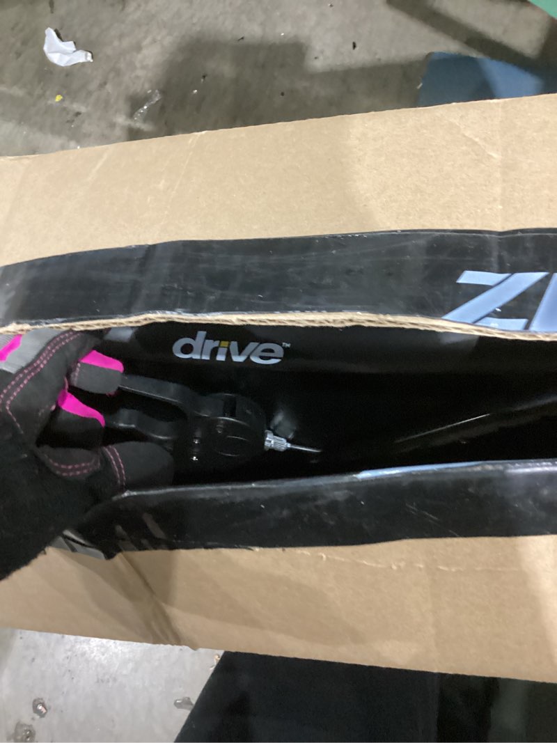 Condition photo showing As Is for Drive Medical Aluminum Rollator Walker - Fold Up & Removable Back Support - Padded Seat - 6 Inch Wheels - Lightweight Portable Design - Indoor Outdoor Mobility Aid - Black Black 1 Count (Pack of 1)