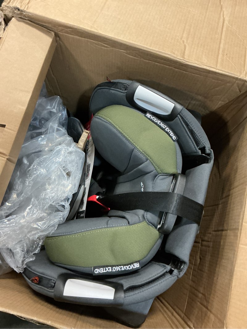 Condition photo showing Good Condition for evenflo revolve360 extend convertible car seat with 360 degree rotation, extended rear-facing, forward-facing, booster mode, and secure latch install, rockland green revolve360 l.i.f.e. guard rockland green