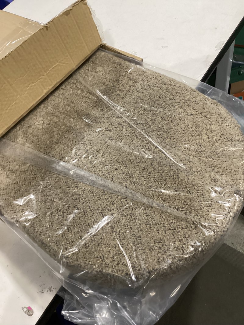 Condition photo showing Good Condition for GLAXYFUR Oval Storage Ottoman Bench, Sherpa Foot Rest, 43 Inch Folding Chest for Living Room, Bedroom, Brown Brown 43"D x 15"W x 15"H