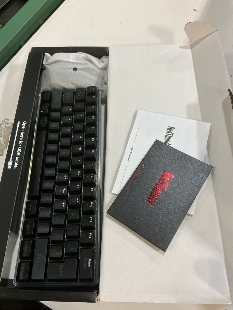 Condition photo showing Good Condition for redthunder 60% wireless gaming keyboard & mouse combo with rechargeable battery, ultra-compact small rgb mechanical feel keyboard, ergonomic lightweight honeycomb optical mouse for gaming/business 02 black wireless combo