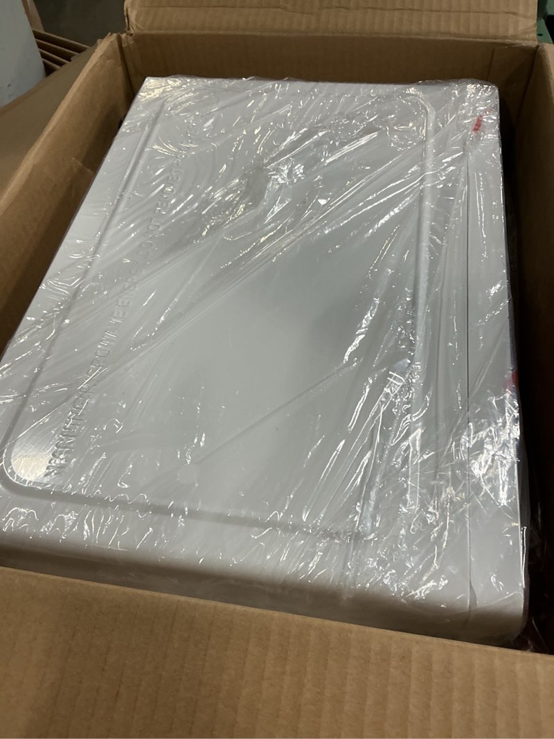 Condition photo showing As Is for commercial chef 0.7 cubic foot microwave with 10 power levels, small microwave with pull handle, 700w countertop up to 99 minute timer and digital display, white white 0.7 cubic feet