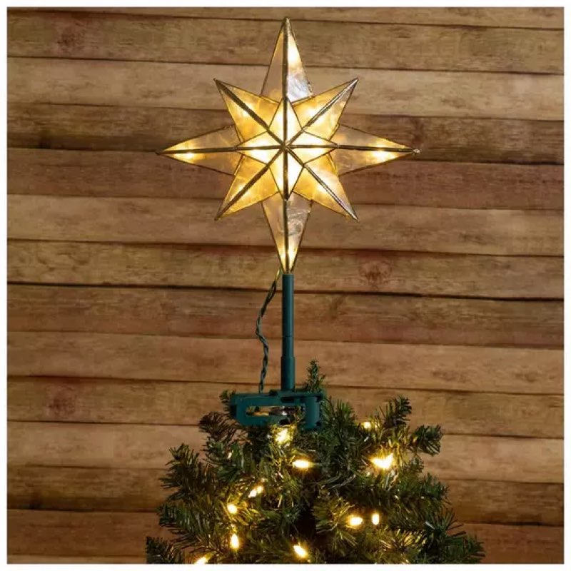 Capiz Star Light Up Tree Topper