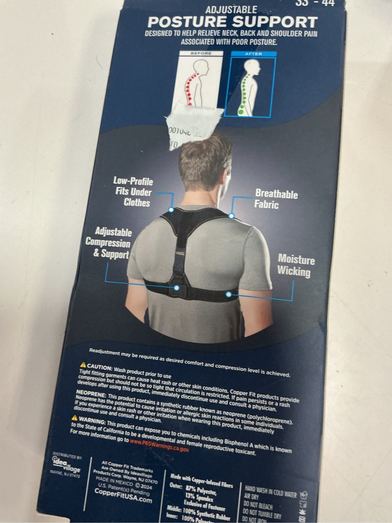 Condition photo showing Good Condition for copper fit® health plus posture corrector brace, reduce neck, back and shoulder pain, black