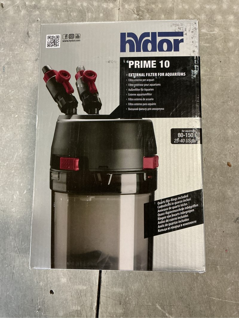 Condition photo showing New/Like New for Hydor Prime 10 External Filter with Suction Adhesion, for Aquariums from 100-250 Litres, Sponges Sword Clams Filter Wool