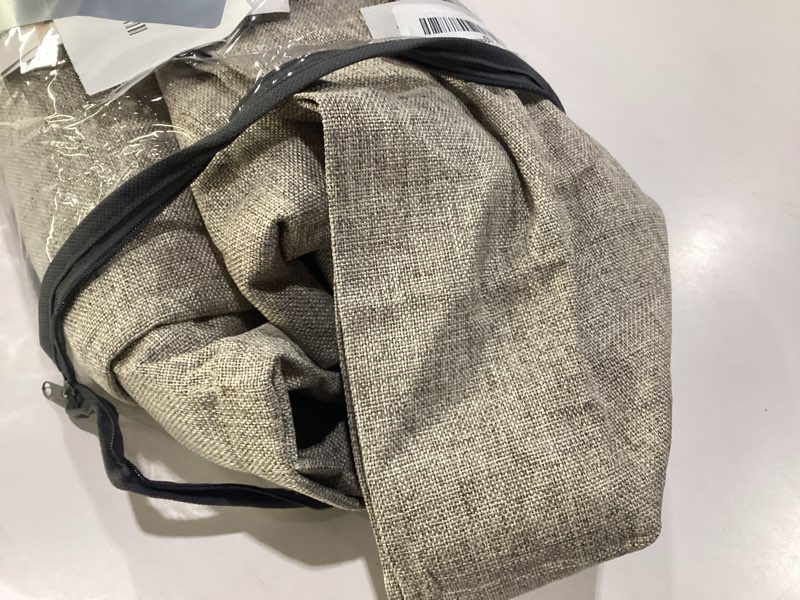 Condition photo showing As Is for 100% blackout shield linen look textured pinch pleated curtains blackout drapes 105 inch long 2 panels set, faux linen blackout curtains for bedroom & living room, 40" w x 105" l, dark faux linen dark faux linen 40"w x 105"l (pack of 2)