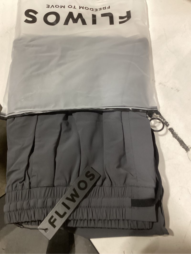 Condition photo showing Good Condition for Fliwos Men's Sweatpants, TriProof Stretch Track Pants with Zipper Pocket Drawstring Joggers Lightweight Pants Charcoal Gray Medium