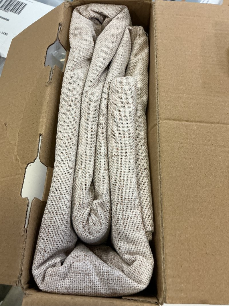 Condition photo showing Good Condition for miulee 100% blackout linen textured curtains for bedroom solid thermal insulated natural beige grommet room darkening curtains & drapes luxury decor for living room 52 x 96 inch (2 panels) beige 52"w x 96"l (pack of 2)