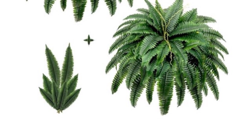 lucealberi artificial boston fern bush -  45inch fake ferns with 55 fronds, large hanging faux plants decor, uv resistant faux fern vines silk greenery for outdoor indoor, porch, farms, patio