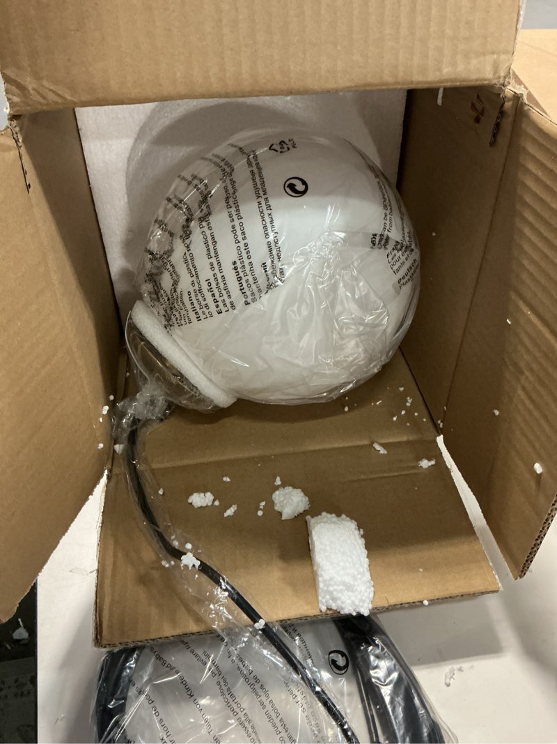 Condition photo showing Good Condition for Gold Plug-in Pendant Lights - Mid Century Globe Light Fixture with Milk Glass, Modern Ceiling Chandelier, Large Hanging Pendant Light for Kitchen, Bedroom, Living Room, Dinning Room, Hallway Gold White-P