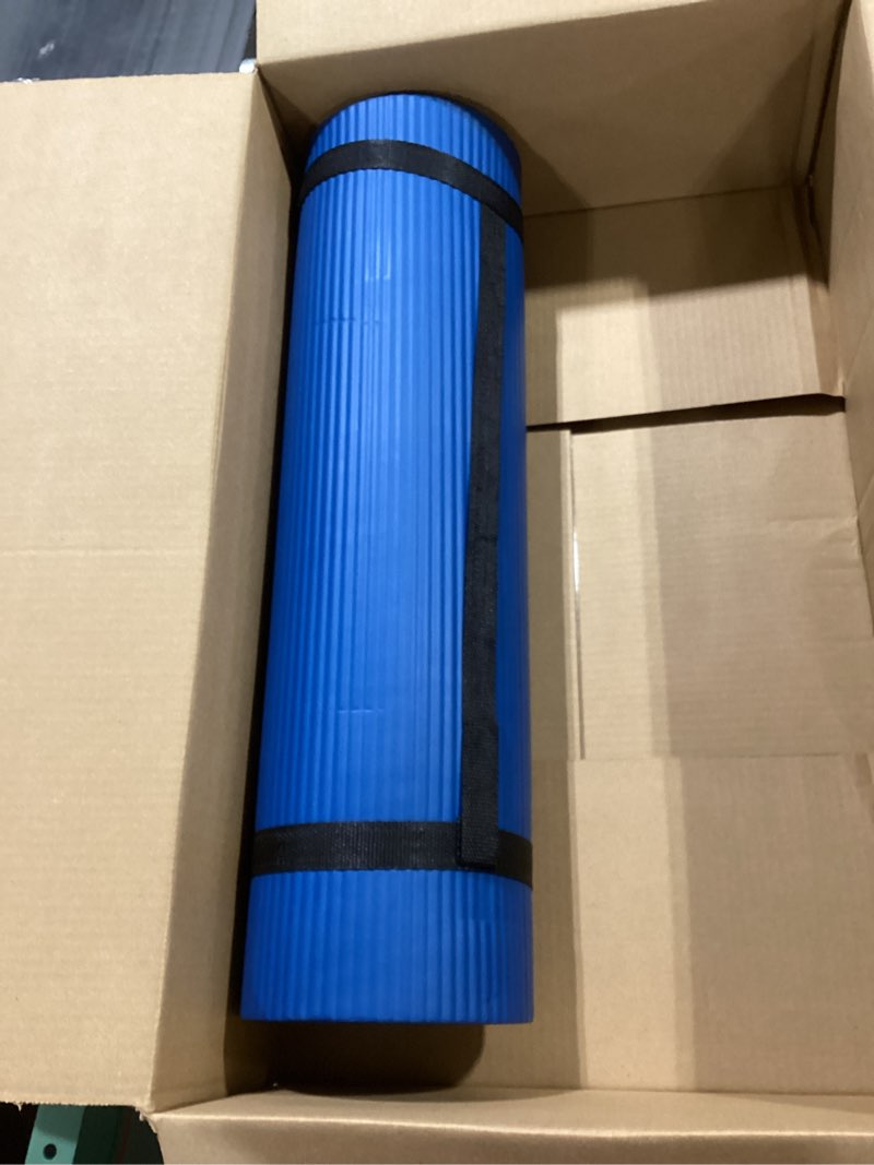 Condition photo showing Good Condition for Gaiam Essentials 2/5" Thick (10mm) Yoga & Pilates, Fitness & Exercise Mat with Easy-Cinch Carrier Strap Cusion Support For Fitness and Gym Workouts Navy 2/5" (10MM)