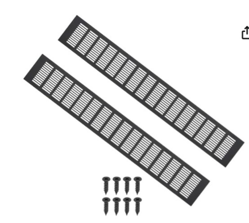 PATIKIL 23.6 x 4 Inch Door Air Vent Cover, 2pcs Aluminum Grille Ventilation Cover Louvered with Moun
