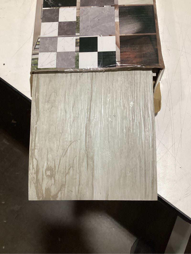 Condition photo showing Good Condition for Art3d Peel and Stick Floor Tile Vinyl Wood Plank 36-Pack 54 Sq.Ft, Light Grey, Rigid Surface Hard Core Easy DIY Self-Adhesive Flooring 36 x 6 x 0.1 inches Light Grey 36