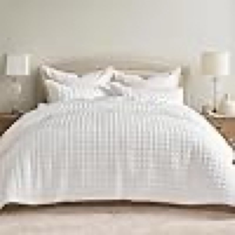 recyco luxury velvet quilt set full queen size bedding sets, ultra soft velvet comforter set, lightweight channel box stitch oversized bedspread coverlet for all season, with 2 shams, bright white