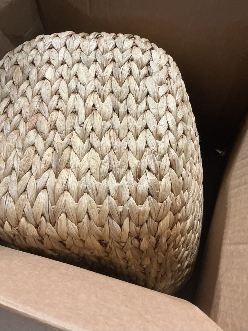 Condition photo showing Good Condition for Deco 79 Seagrass Handmade Decorative and Functional Storage Basket Large Woven Basket Organizer with Ring Handles, Basket for Storage 20" x 18" x 19", Brown 20" x 18" x 19" Brown