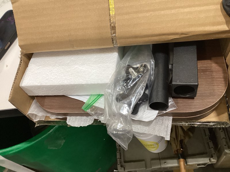 Condition photo showing Good Condition for Adjustable Side Table TV Tray, C Shaped End Table, Small Bedside Table, Mid Century Modern Accent Nightstand for Living Room, Bedroom, Corners and Office (Walnut) Walnut Oval