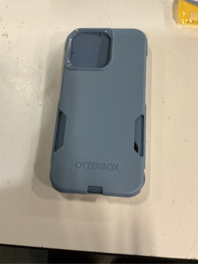 Condition photo showing Good Condition for otterbox iphone 15 pro max commuter series case - magsafe edition - blue, slim & tough, pocket-friendly, with port protection - crisp denim | 3x mil drop protection - dual-layer shockproof design - pocket-friendly - raised edges - port covers - non-retail packaging